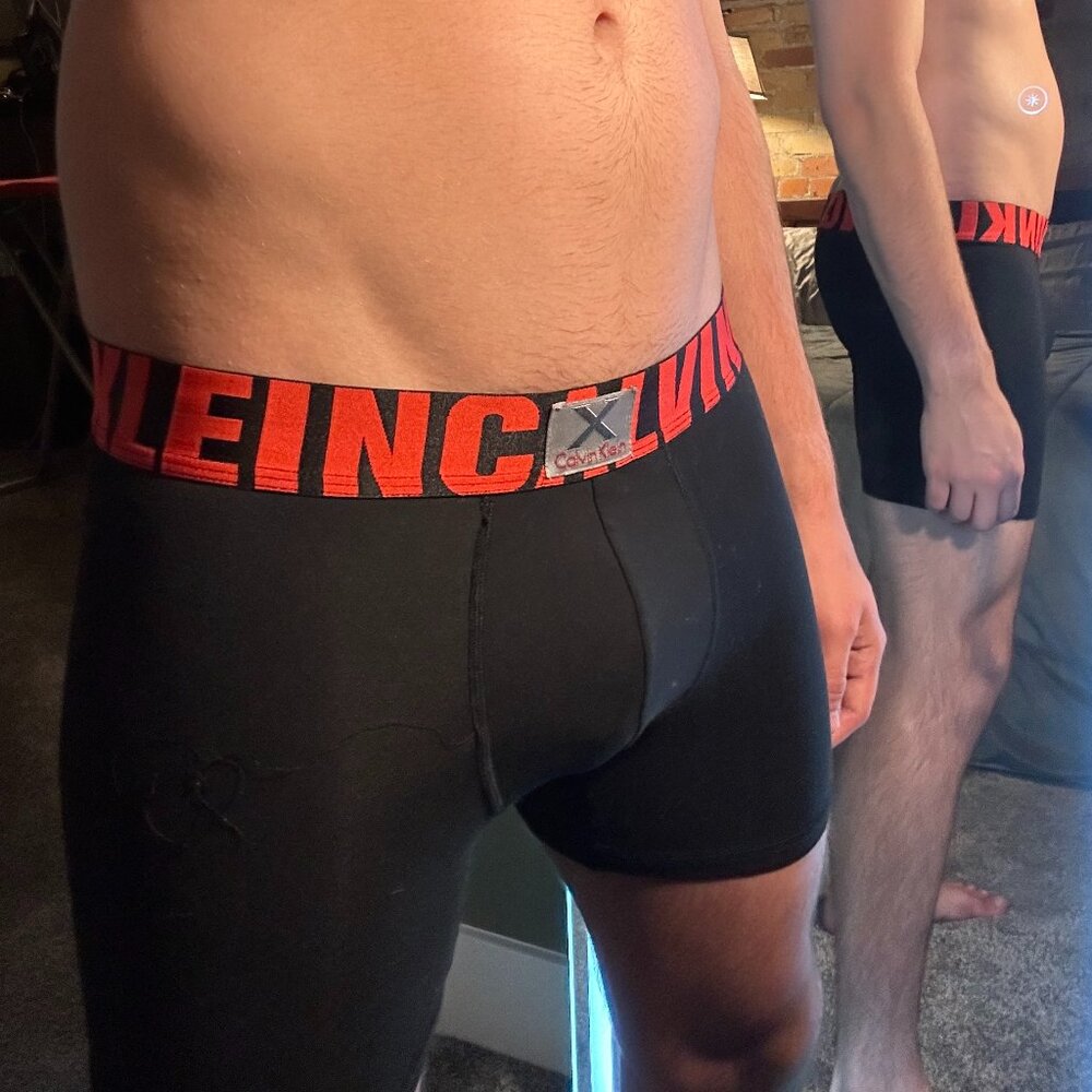 Calvin Klein X Men's Boxer Briefs Black & Red (Medium)